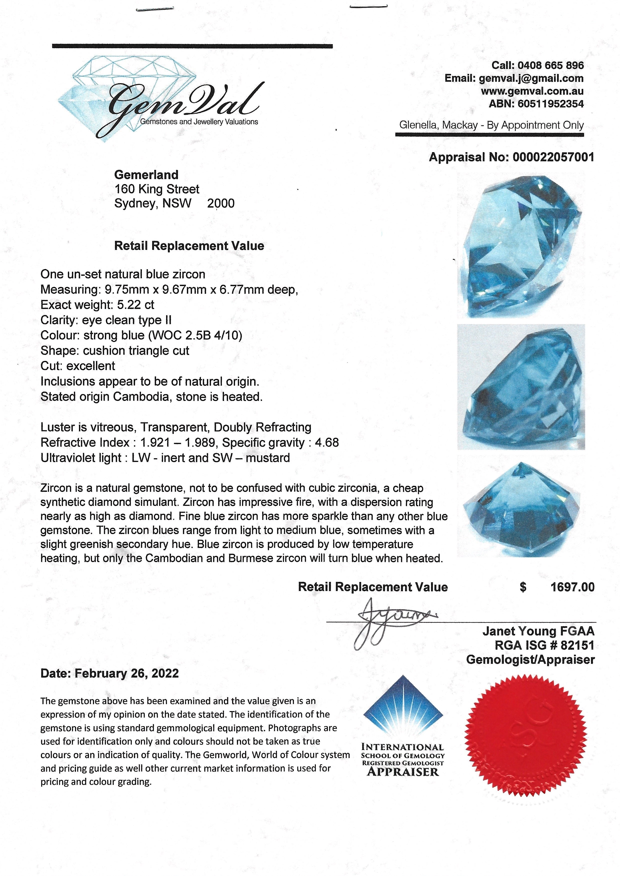 Faceted Zircon - 5.22 CTW