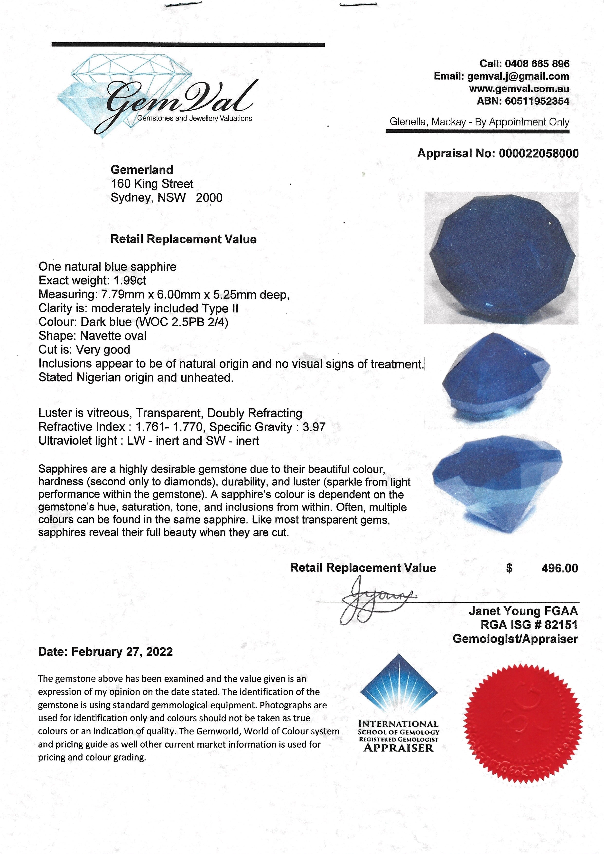 Faceted Sapphire - 1.99 CTW